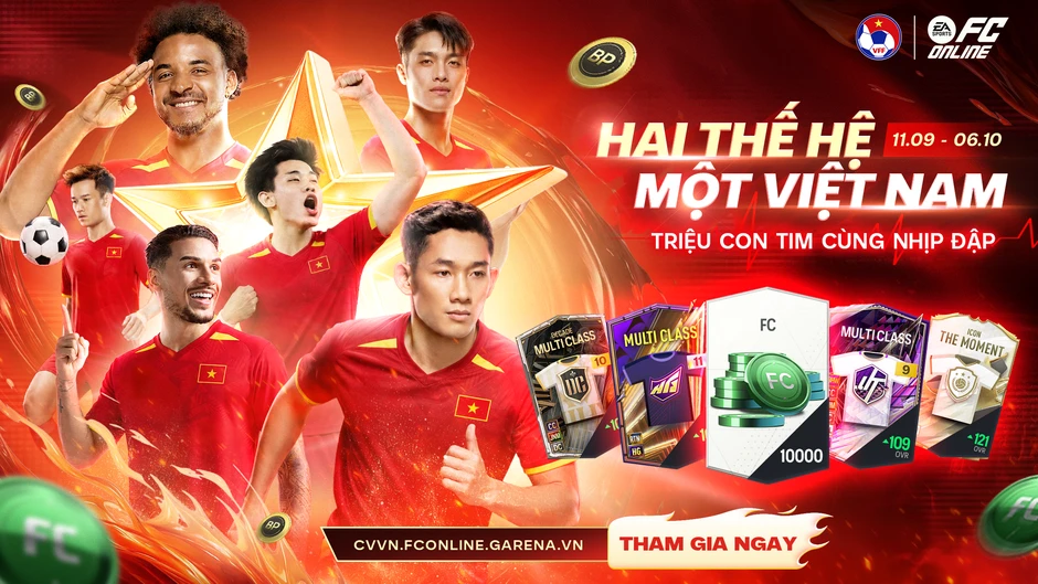Tiếp lửa đội tuyển Việt Nam tại đấu trường khu vực, rinh trọn quà tặng hấp dẫn từ FC Online Tiếp lửa đội tuyển Việt Nam tại đấu trường khu vực, rinh trọn quà tặng hấp dẫn từ FC Online