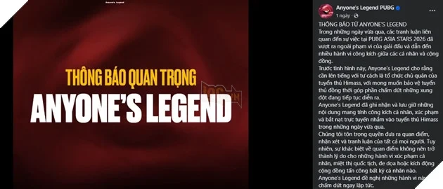 Toàn Cảnh Drama PUBG Asia Stars 2026: Hỗn Loạn Vì "Đá Stream" Dẫn Đến Tranh Cãi Cộng Đồng Toàn Cảnh Drama PUBG Asia Stars 2026: Hỗn Loạn Vì "Đá Stream" Dẫn Đến Tranh Cãi Cộng Đồng