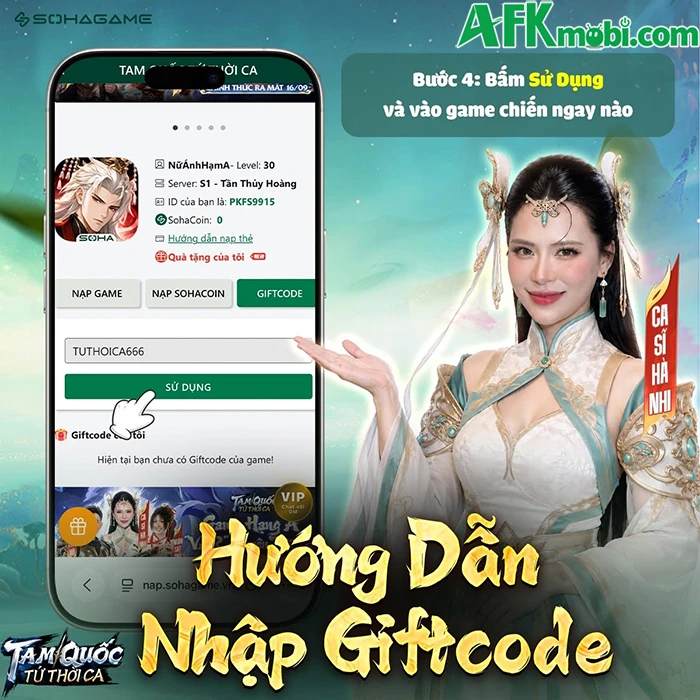 Tổng hợp gift code game Tam Quốc Tứ Thời Ca mới nhất