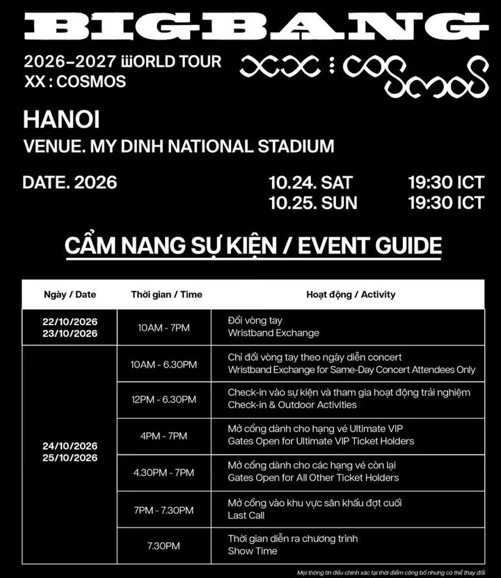 Cần chuẩn bị gì trước khi đi xem concert BIGBANG tại SVĐ Mỹ Đình?