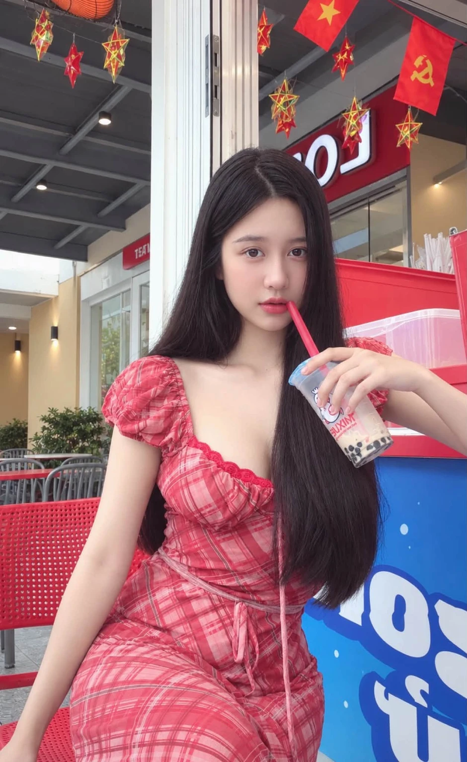Chỉ uống trà sữa thôi, họa sĩ Minh Thư vẫn dễ dàng khiến người xem "gục ngã"
