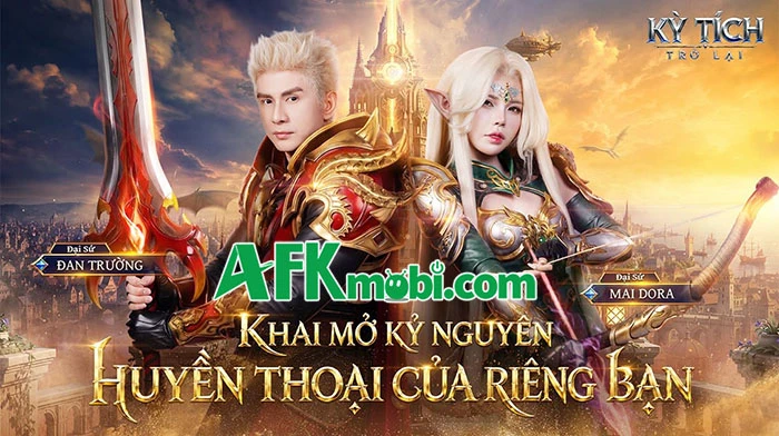Đan Trường và Maidora hóa thân thành các lớp nhân vật trong game Kỳ Tích Trở Lại - AFKMobi tin game mobile và game H5 chất lượng