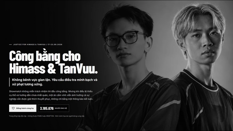 Himass và TanVuu tuyên bố đanh thép với PUBG, đừng nghĩ Krafton muốn làm gì thì làm Himass và TanVuu tuyên bố đanh thép với PUBG, đừng nghĩ Krafton muốn làm gì thì làm