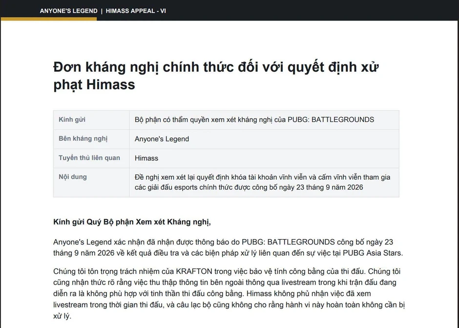 Himass và TanVuu tuyên bố đanh thép với PUBG, đừng nghĩ Krafton muốn làm gì thì làm Himass và TanVuu tuyên bố đanh thép với PUBG, đừng nghĩ Krafton muốn làm gì thì làm