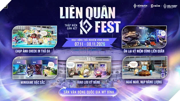 Liên Quân 10 Fest - Thập Niên Gắn Kết: Hai Ngày Hội Tụ Esports Và Âm Nhạc Tại Sân Vận Động Quốc Gia Mỹ Đình Liên Quân 10 Fest - Thập Niên Gắn Kết: Hai Ngày Hội Tụ Esports Và Âm Nhạc Tại Sân Vận Động Quốc Gia Mỹ Đình