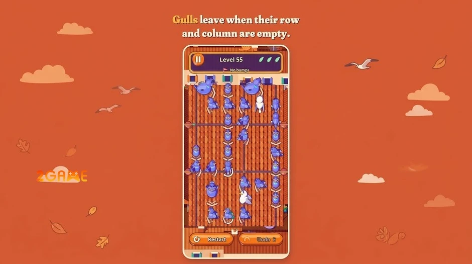 Pigeons Away: Rooftop Puzzle – Game giải đố chim bồ câu với 120 màn chơi