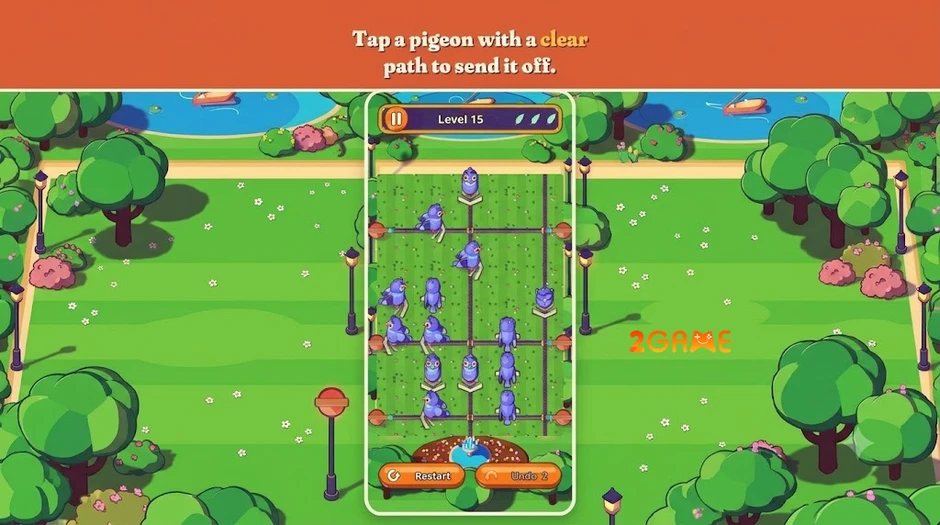 Pigeons Away: Rooftop Puzzle – Game giải đố chim bồ câu với 120 màn chơi