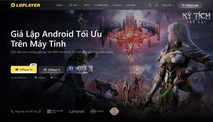 Trải nghiệm Kỳ Tích Trở Lại trên giả lập LDPlayer thấy chuẩn vị game MU PC màn hình rộng